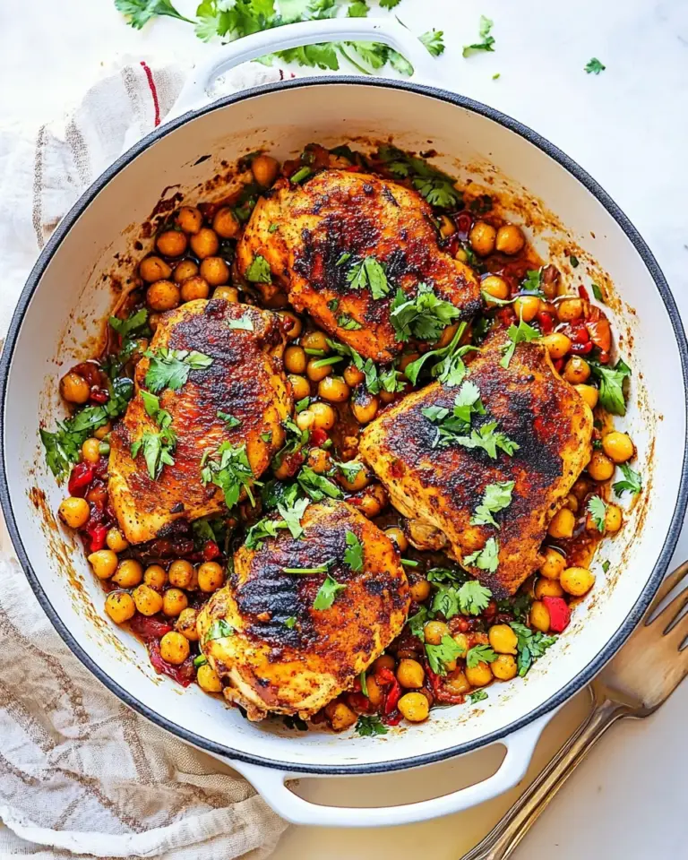 Easy Pan Seared Chicken with Harissa Chickpeas Recipe photo