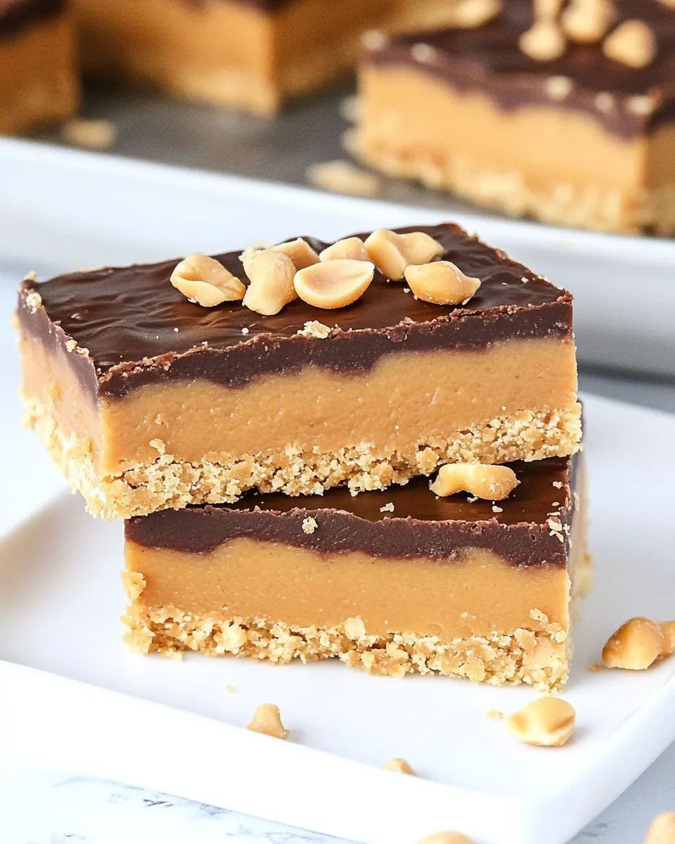 Delicious Peanut Butter Bars Recipe food shot