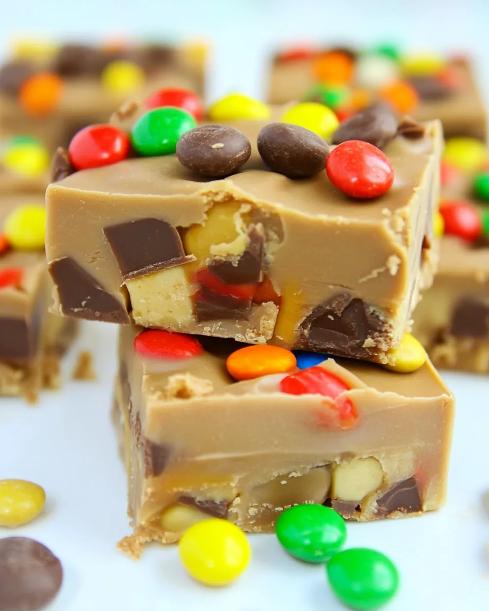 Delicious Peanut Butter Candy Bar Fudge recipe image