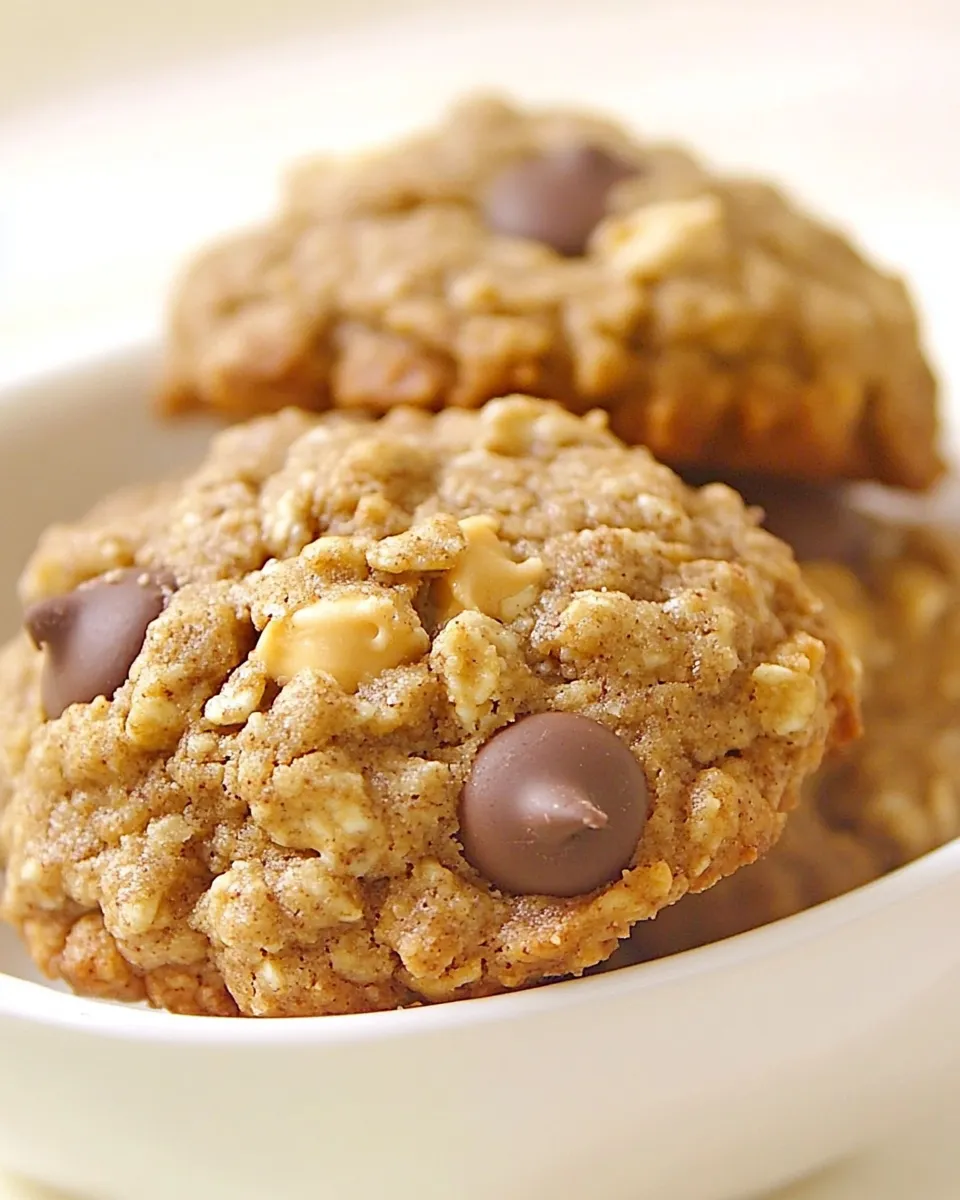 Easy Peanut Butter Chocolate Granola Cookies Recipe shot