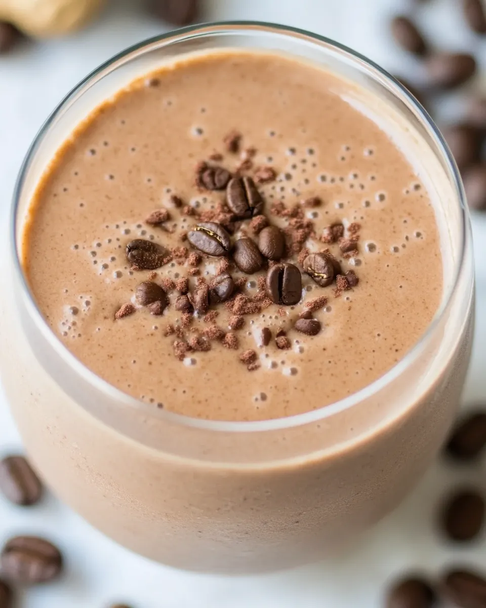 Quick Peanut Butter Coffee Smoothie shot