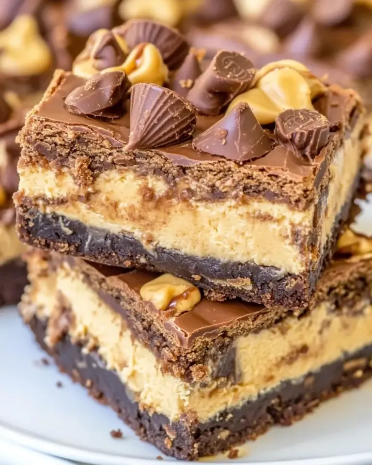Homemade Peanut Butter Cup Cheesecake Brownies photo