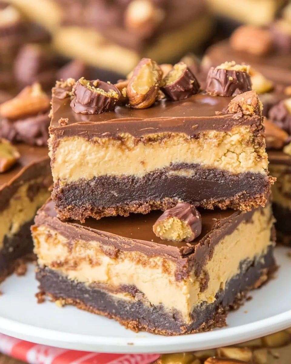 Delicious Peanut Butter Cup Cheesecake Brownies image