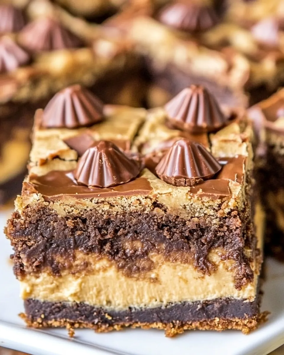 Best Peanut Butter Cup Cheesecake Brownies shot