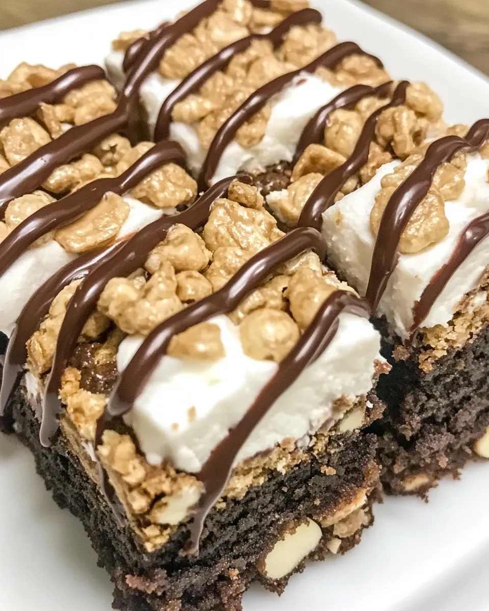Delicious Peanut Butter Krispie Brownies image