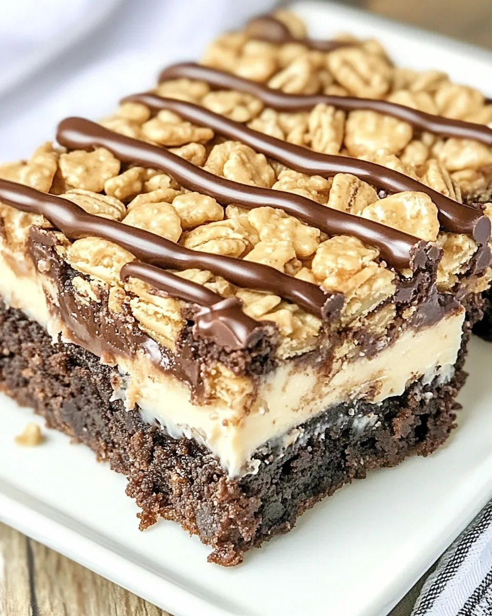 Easy Peanut Butter Krispie Brownies recipe photo