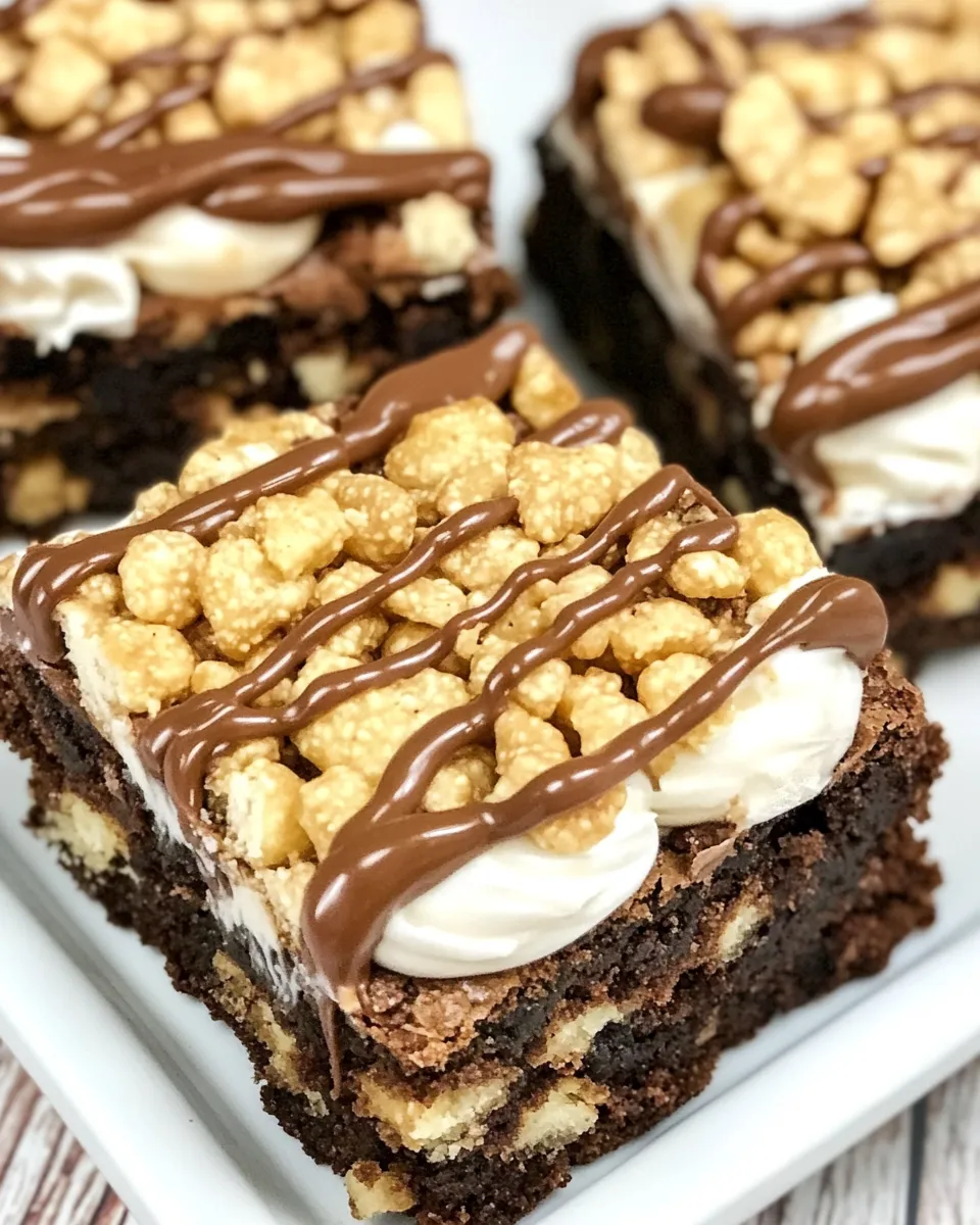 Tasty Peanut Butter Krispie Brownies shot