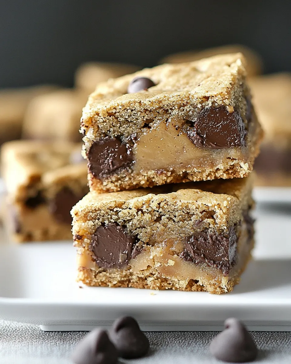 Easy Peanut Butter Stuffed Chocolate Chip Cookie Bars recipe photo