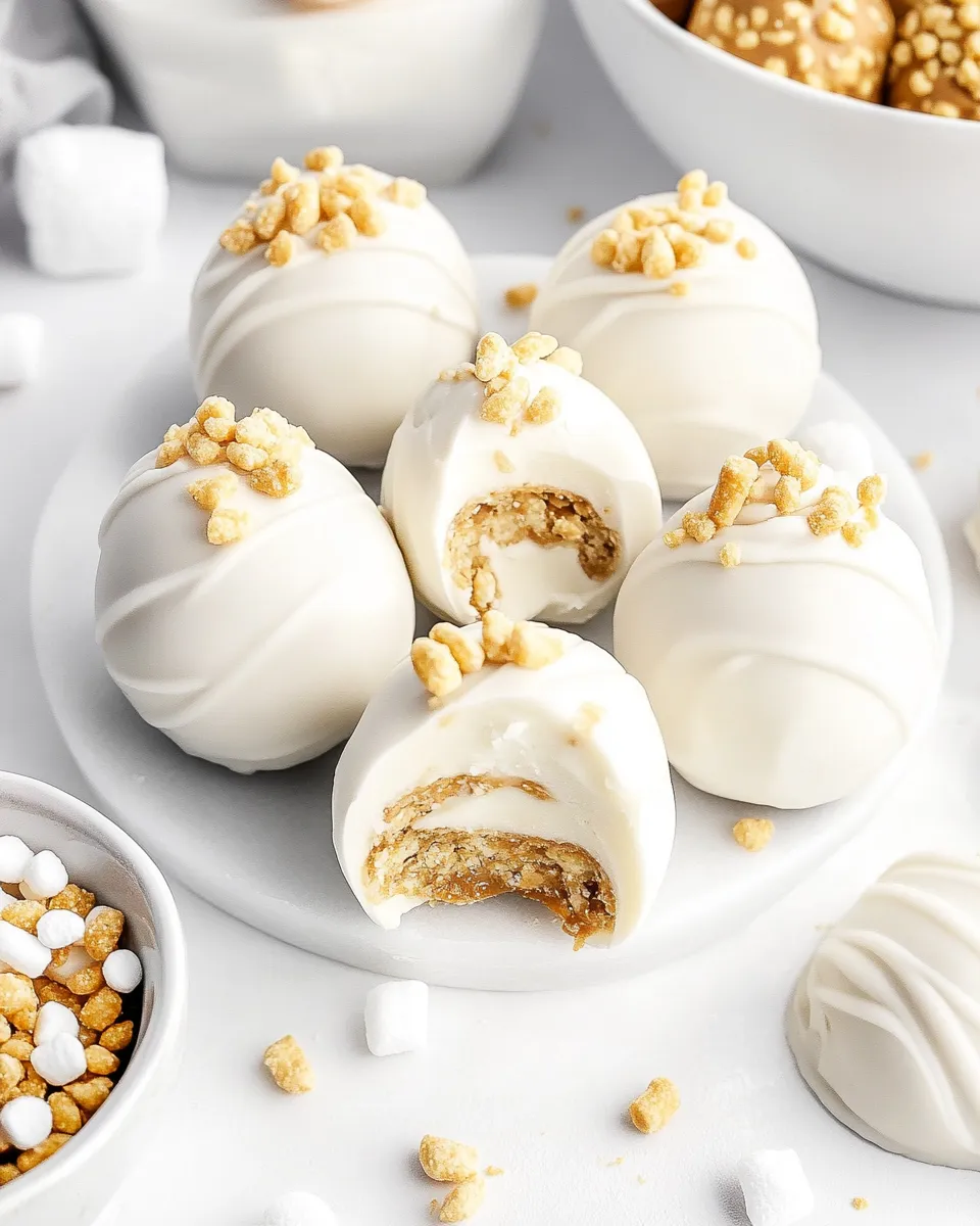 Easy Peanut Butter Truffles with Marshmallow and Krispies recipe image