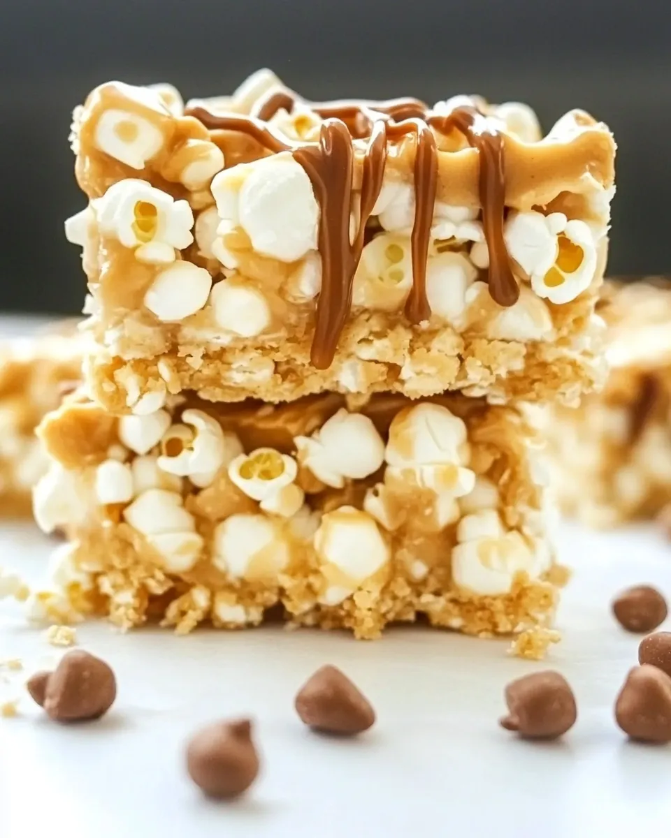 Easy Peanut Butter & Marshmallow Popcorn Bars recipe photo