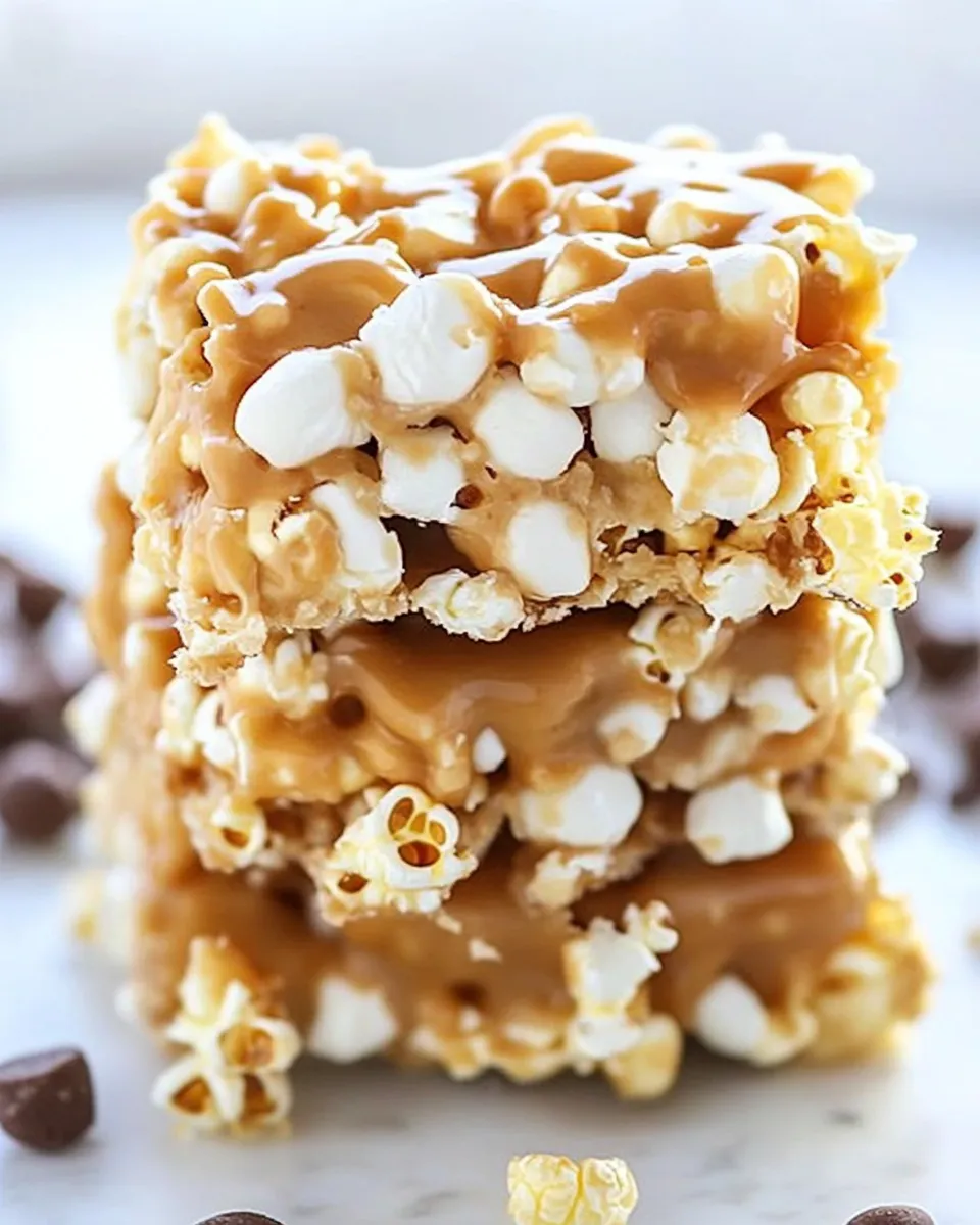 Delicious Peanut Butter & Marshmallow Popcorn Bars shot