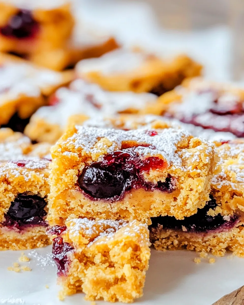 Delicious Peanut Butter and Jelly Bars shot