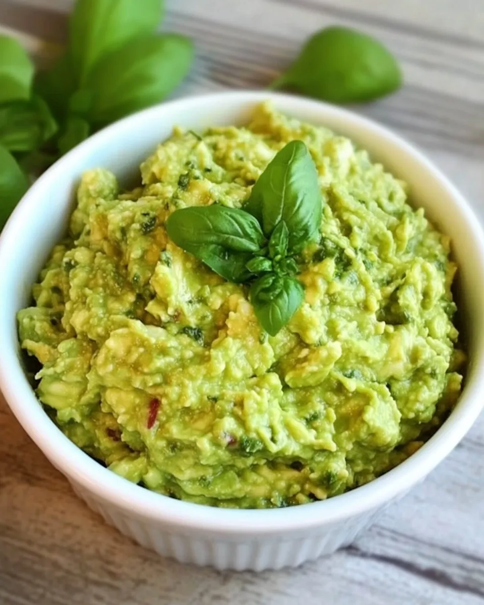 Healthy Pesto Guacamole shot