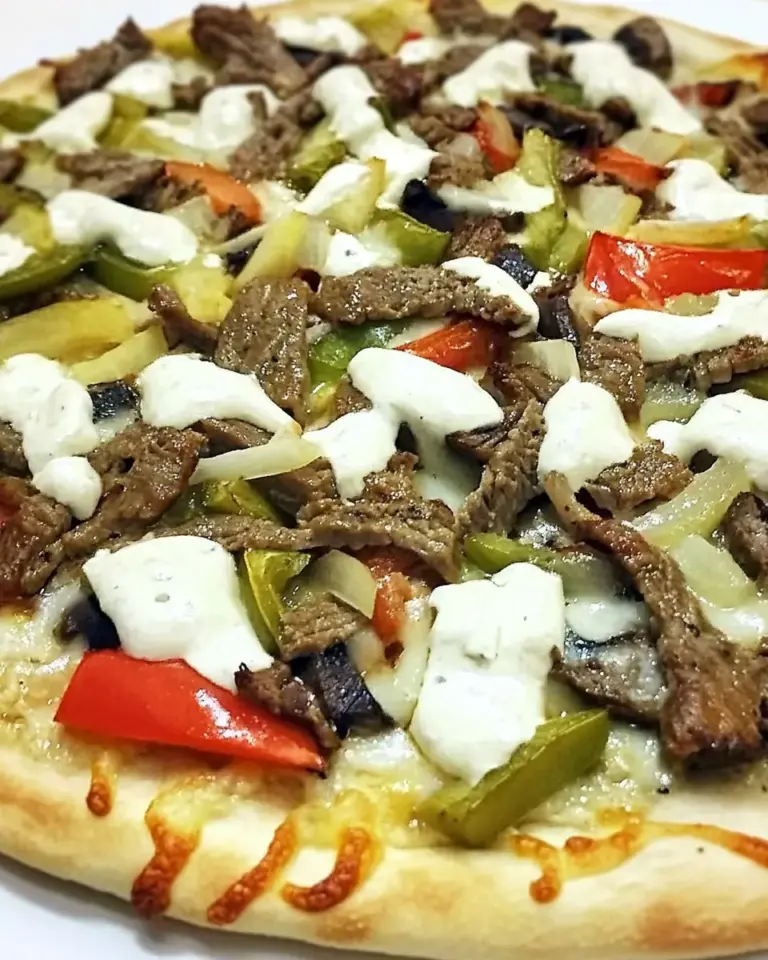 Homemade Philly Cheese Steak Pizza photo