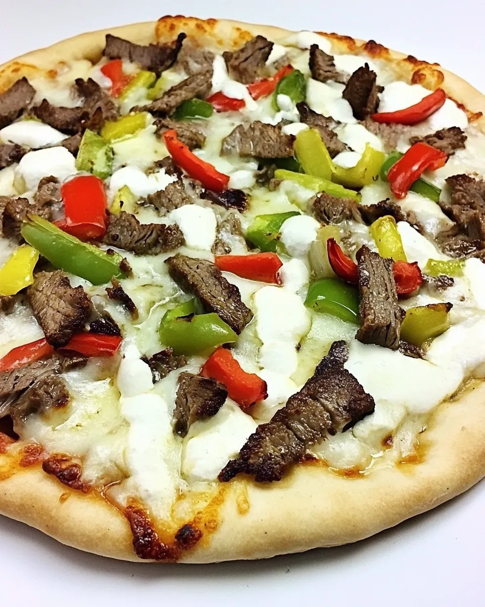 Easy Philly Cheese Steak Pizza recipe photo