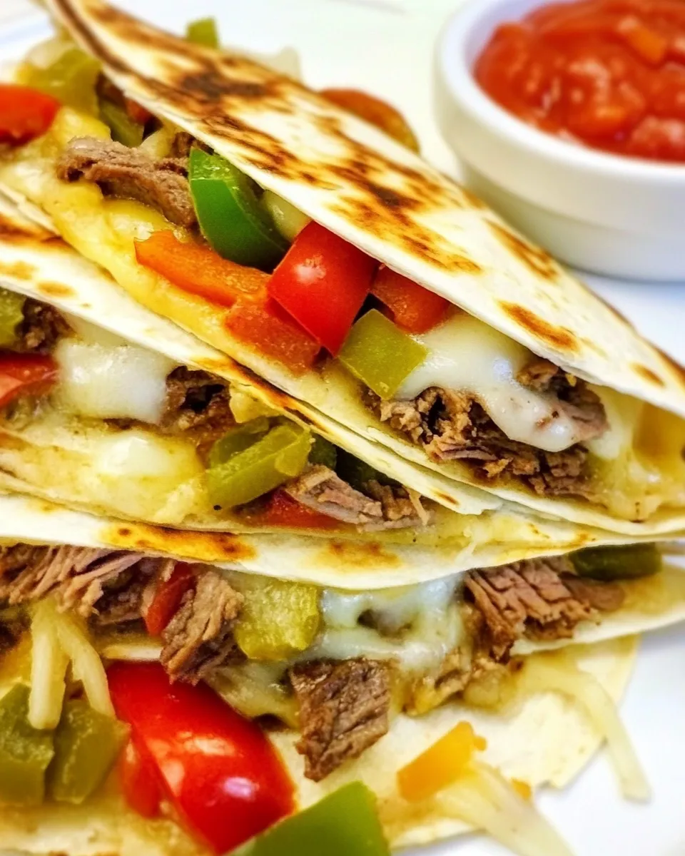 Easy Philly Cheese Steak Quesadillas recipe photo