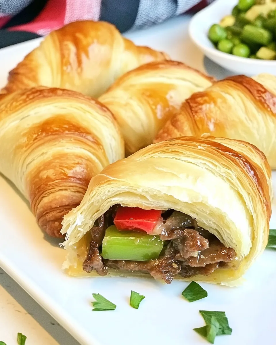 Quick Philly Cheesesteak Crescents shot