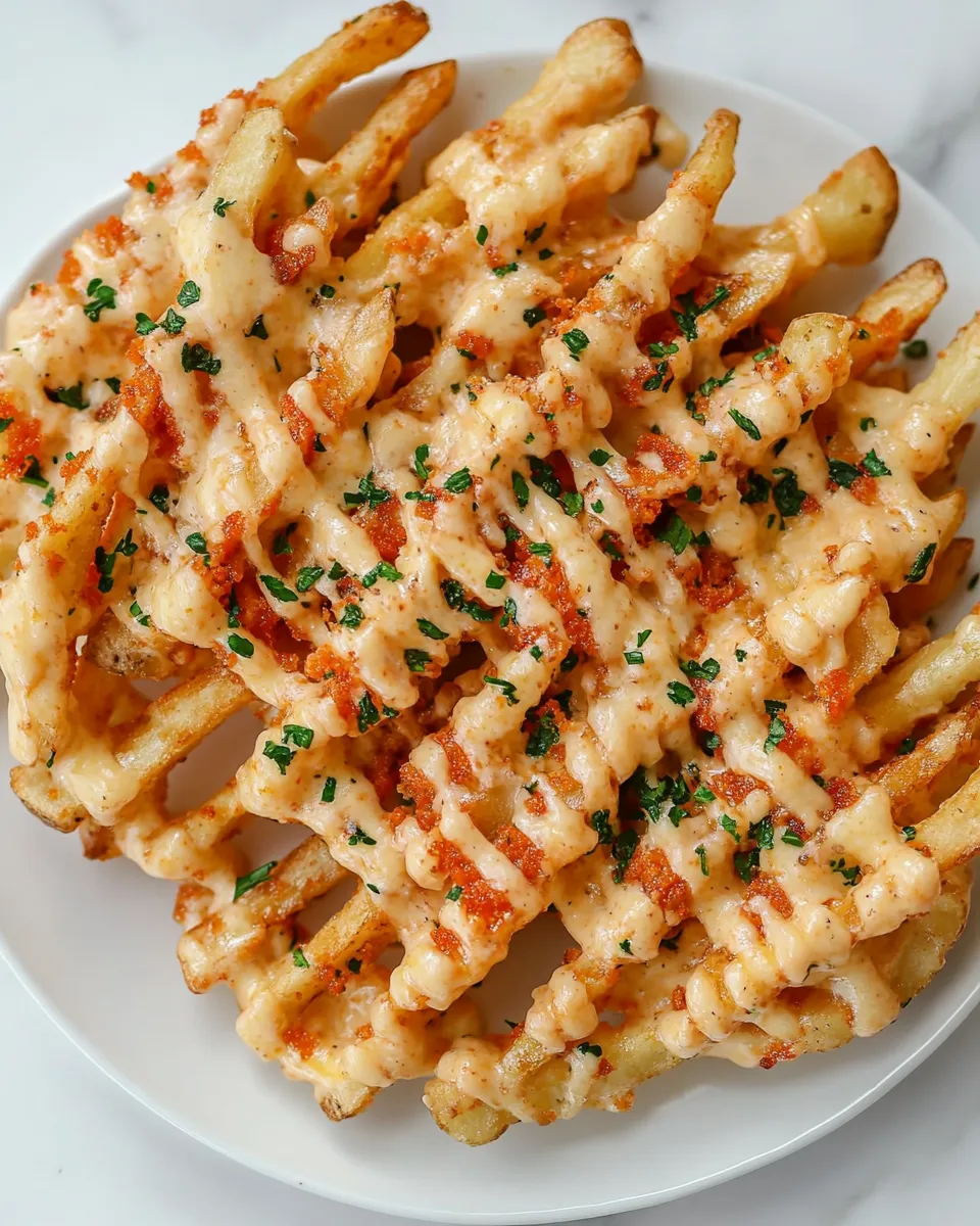 Homemade Pimento Cheese Fries. recipe image