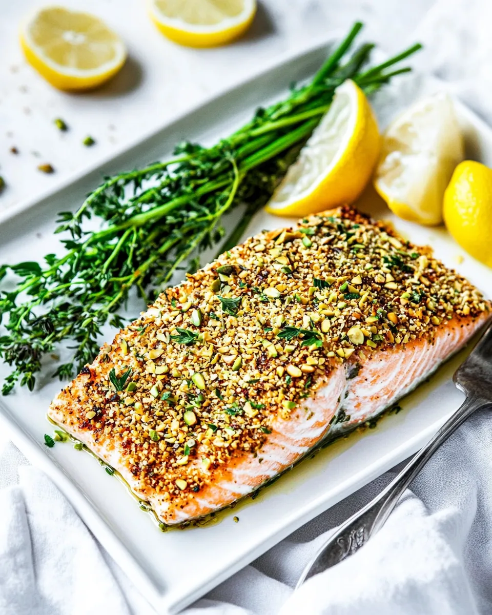 Classic Pistachio Crusted Baked Salmon image