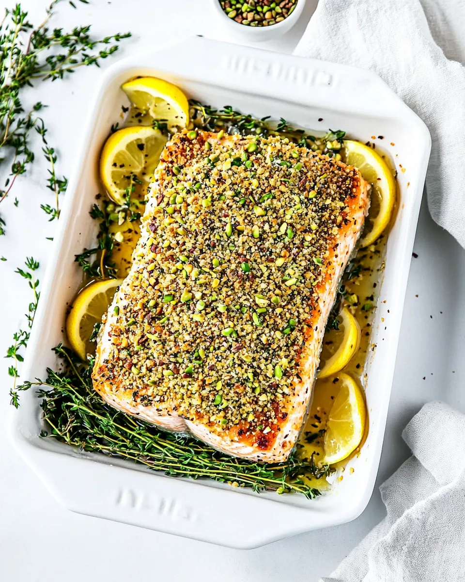Easy Pistachio Crusted Baked Salmon recipe photo