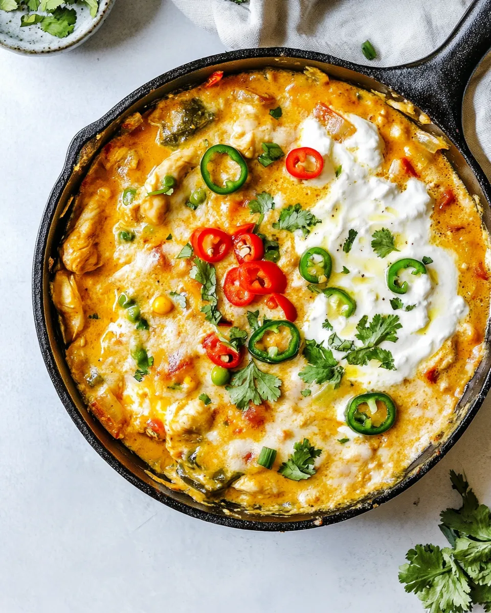 Delicious Queso Chicken Skillet image