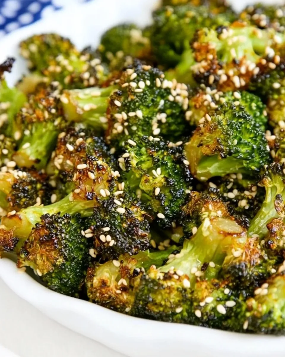 Delicious Quick Roasted Broccoli with Soy Sauce and Sesame image