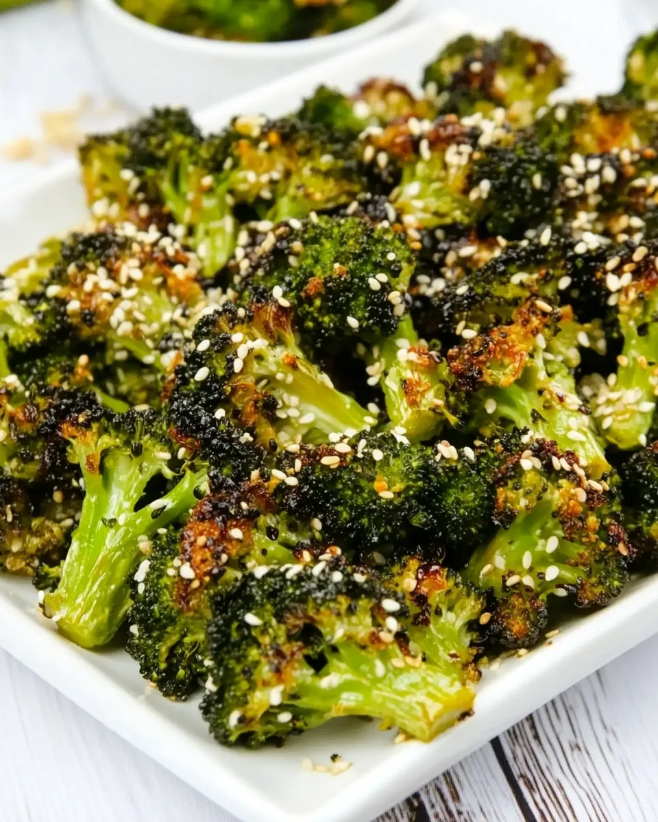 Healthy Quick Roasted Broccoli with Soy Sauce and Sesame recipe photo