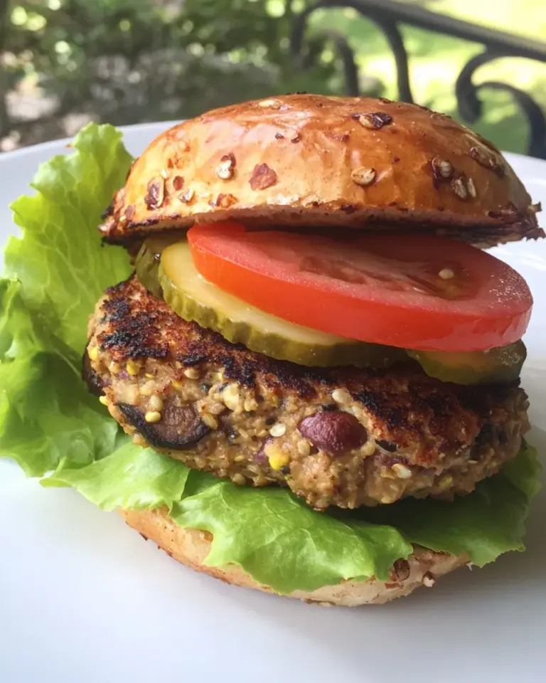 Homemade Quinoa Mushroom Burger photo