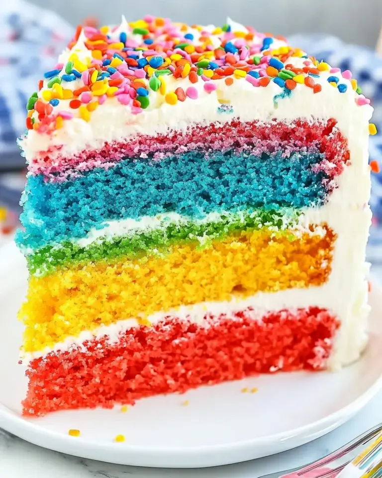 Homemade Rainbow Layer Cake photo
