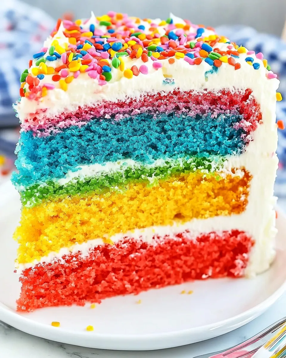 Homemade Rainbow Layer Cake photo