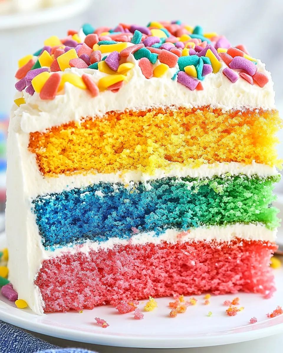 Classic Rainbow Layer Cake recipe photo