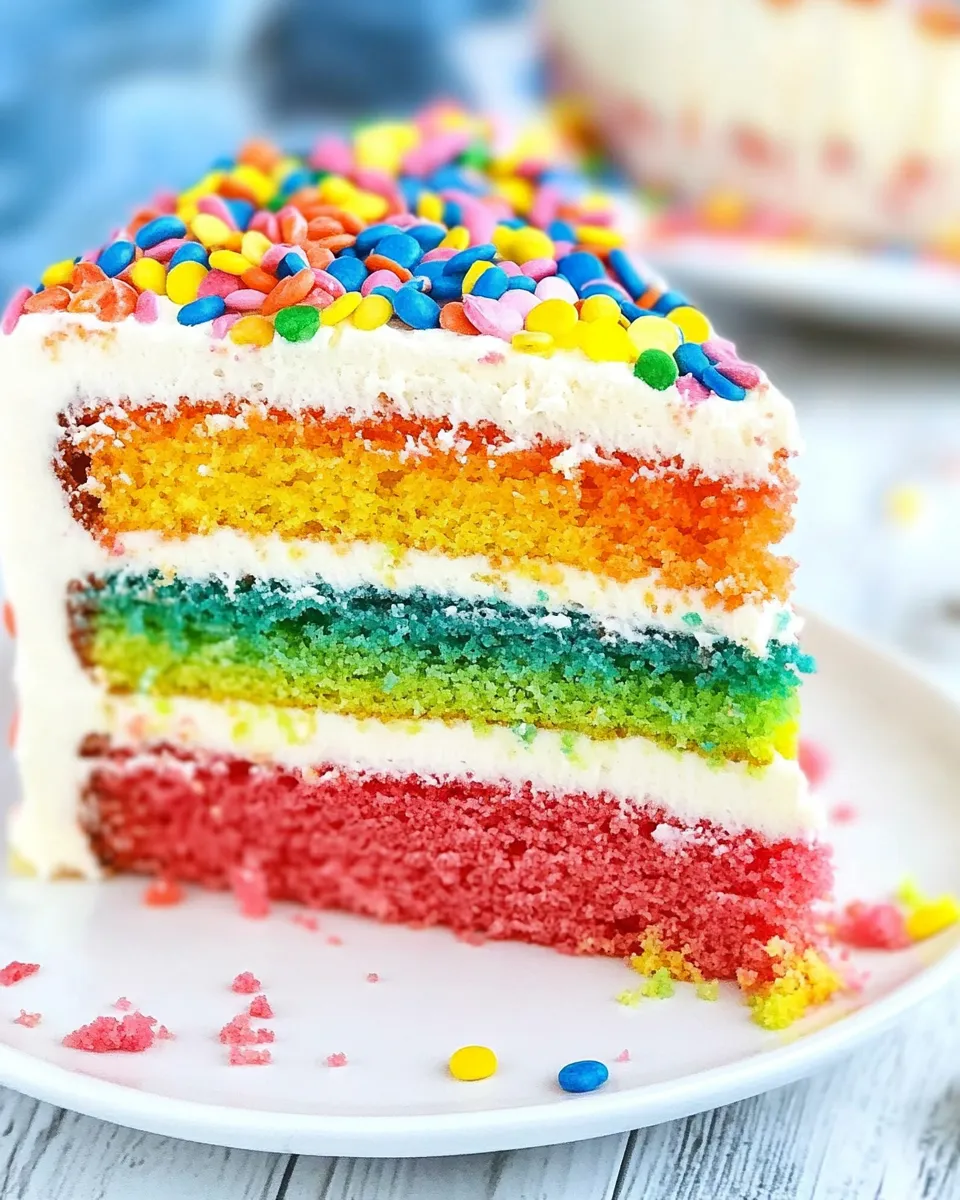 Easy Rainbow Layer Cake shot