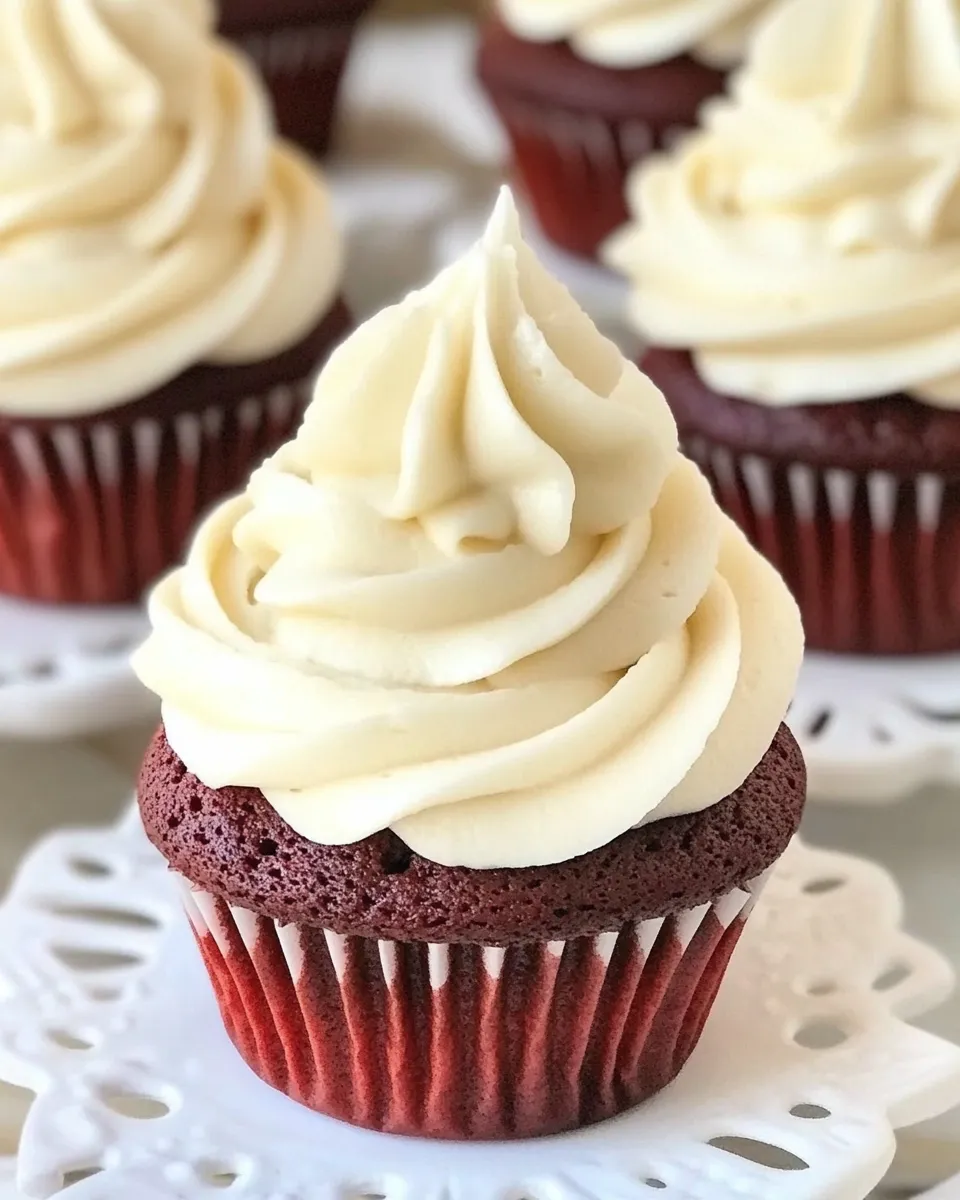 Classic Red Velvet Cupcakes with Cream Cheese Frosting image