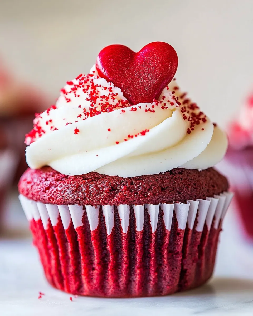 Easy Red Velvet Cupcakes with Vanilla Cream Cheese Frosting shot