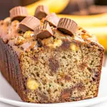 Homemade Reeses Peanut Butter Cup Banana Bread recipe photo