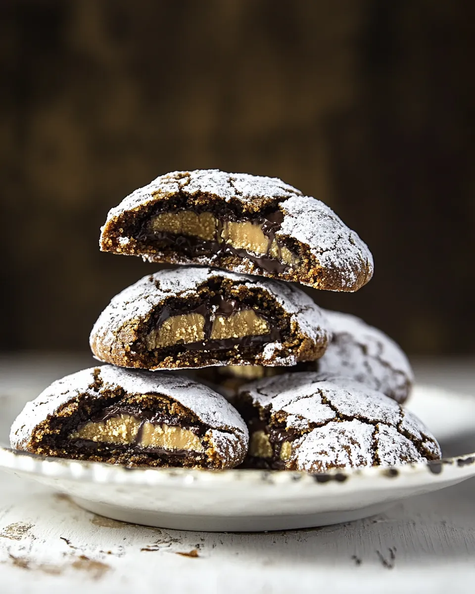 Homemade Reeses Peanut Butter Cup Filled Crinkle Cookies recipe photo