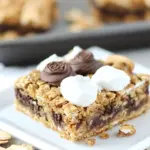 Homemade Reeses Peanut Butter Smores Oatmeal Cookie Bars photo