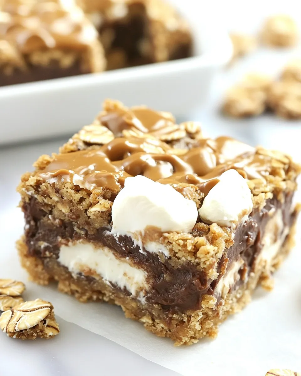 Classic Reeses Peanut Butter Smores Oatmeal Cookie Bars image