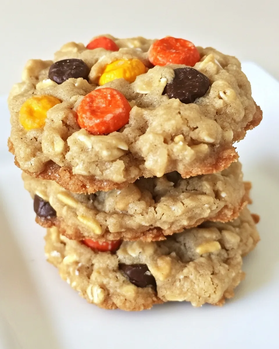 Classic Reeses Pieces Peanut Butter Oatmeal Cookies image