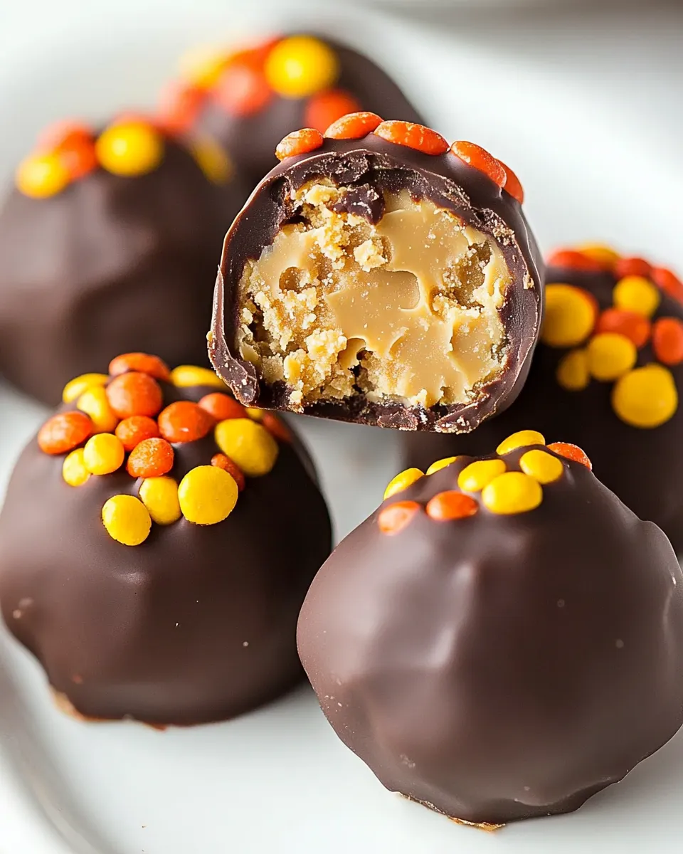 Homemade Reeses Pieces Peanut Butter Truffles photo