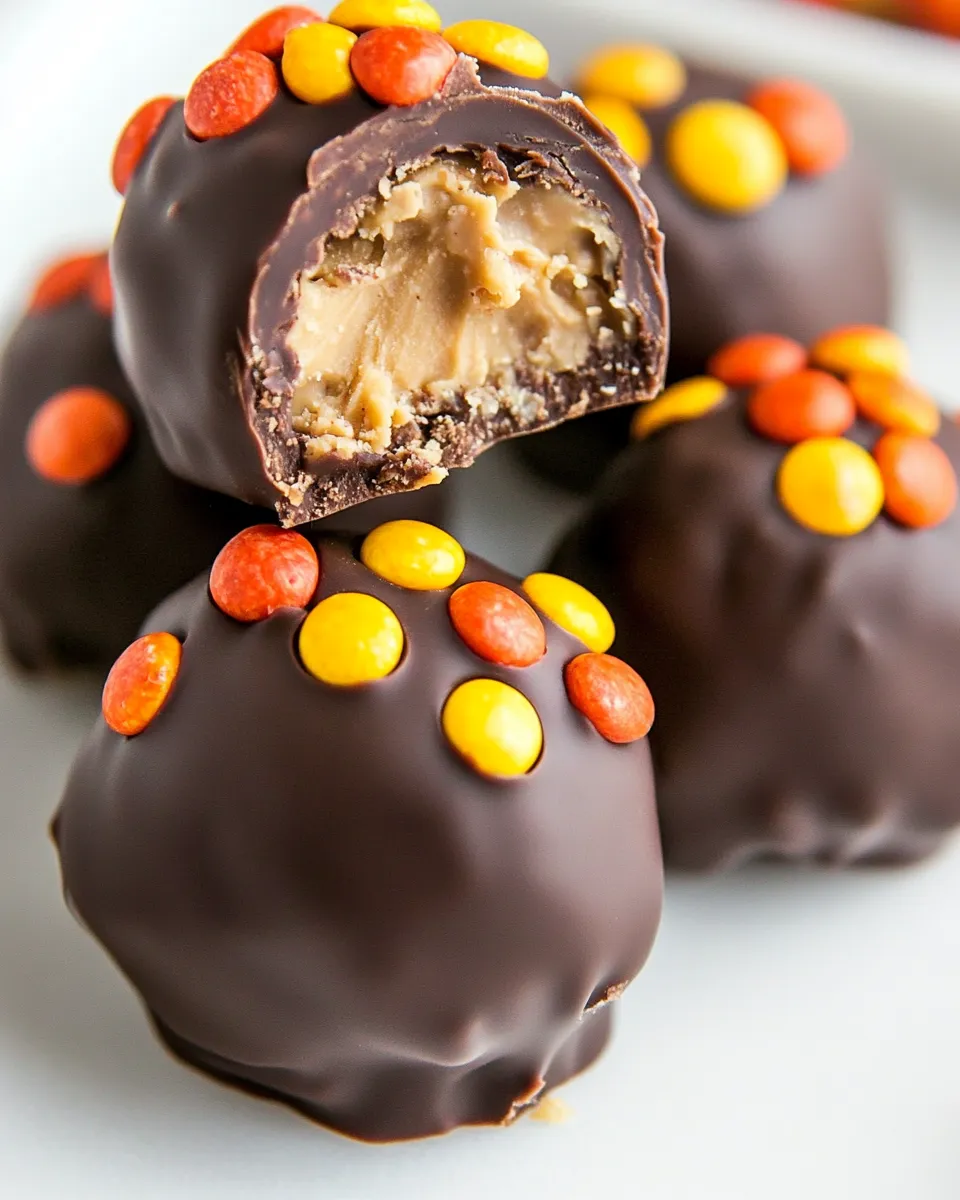 Delicious Reeses Pieces Peanut Butter Truffles dish photo