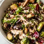 Homemade Roasted Brussels Sprouts, Quinoa & Lentil Salad with Spicy Caesar Dressing photo