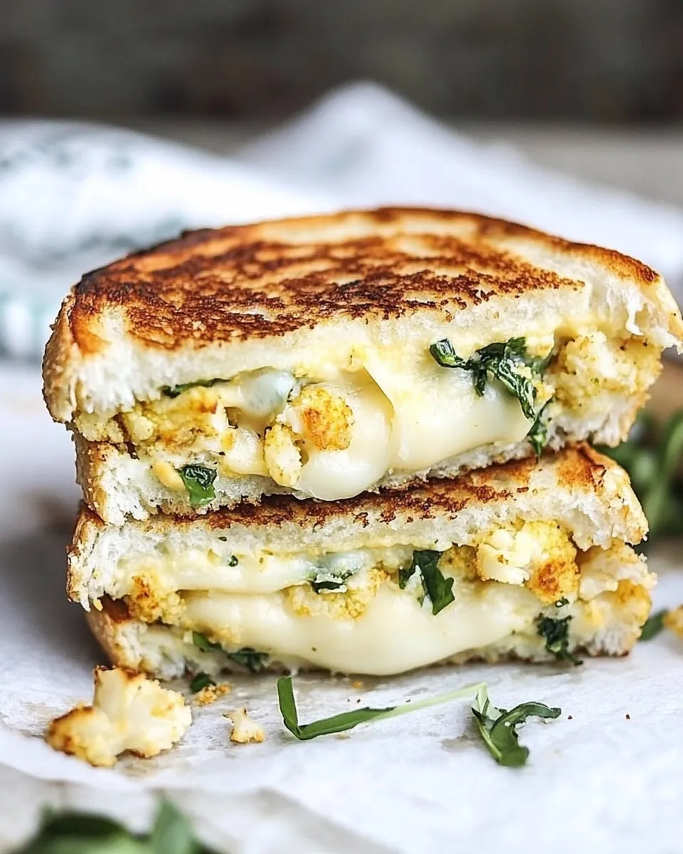 Easy Roasted Cauliflower Grilled Cheese food shot