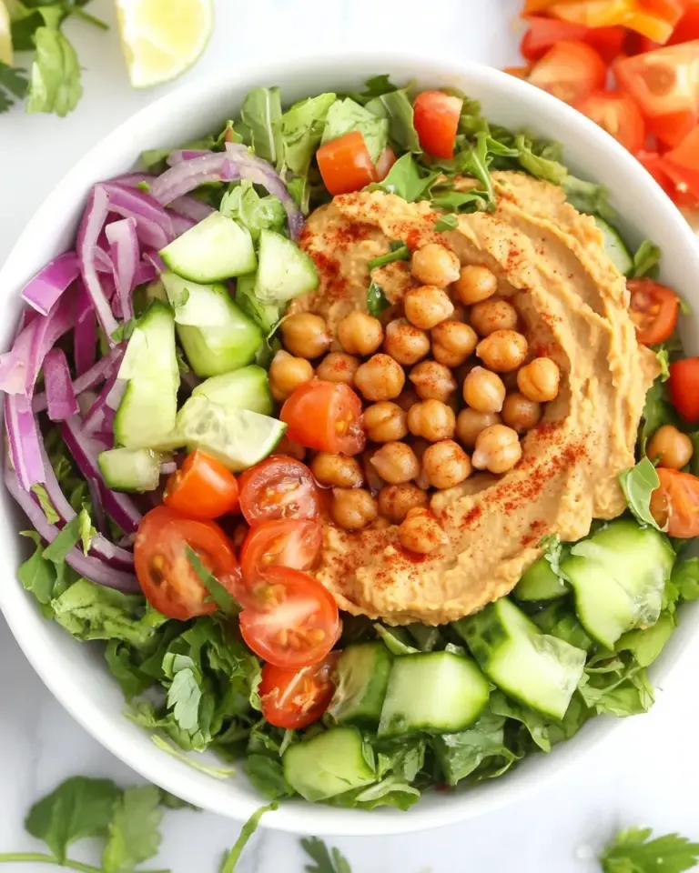 Easy Roasted Chickpea Salad with Hummus photo