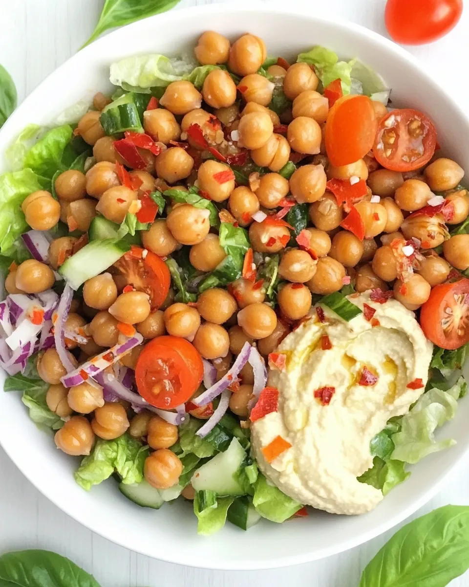 Classic Roasted Chickpea Salad with Hummus dish photo