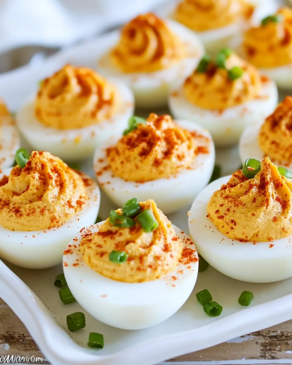 Homemade Roasted Red Pepper Deviled Eggs photo