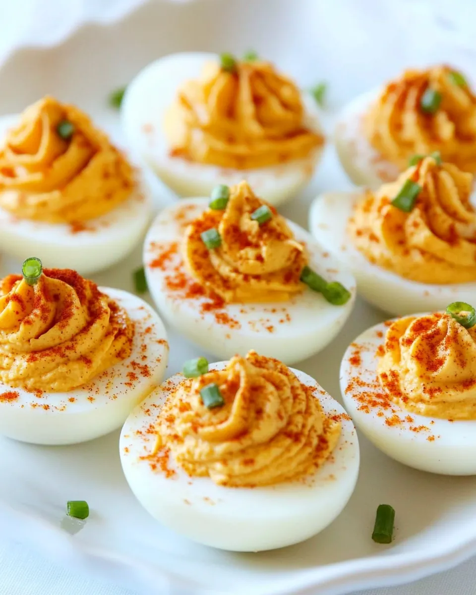 Easy Roasted Red Pepper Deviled Eggs recipe photo