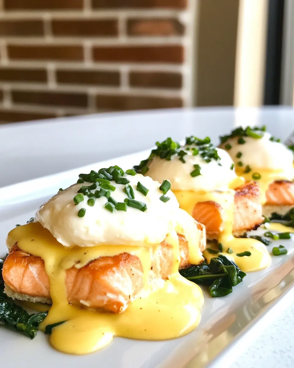 Delicious Salmon Eggs Benedict shot