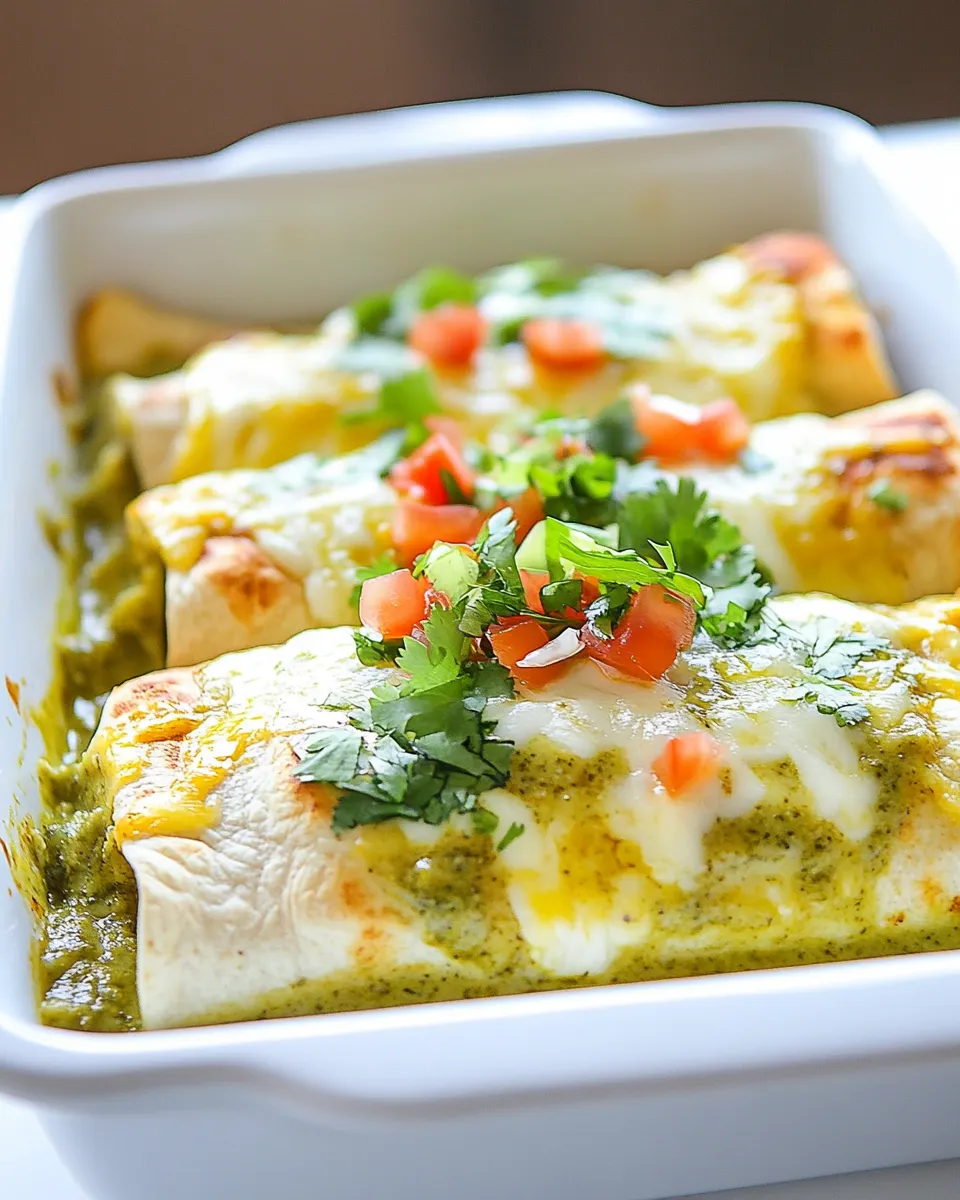 Easy Salsa Verde Enchiladas food shot