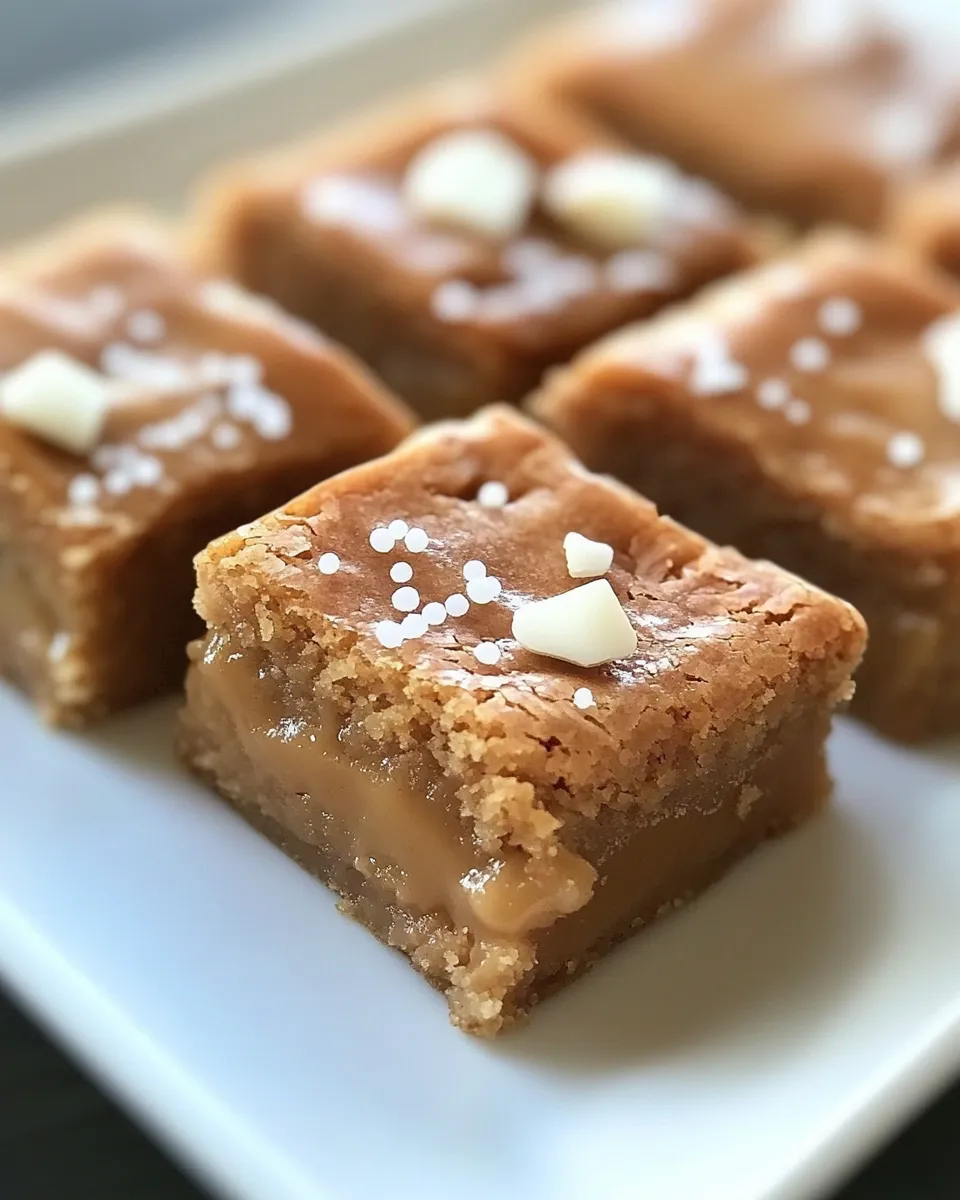 Easy Salted Caramel Blondies Recipe shot